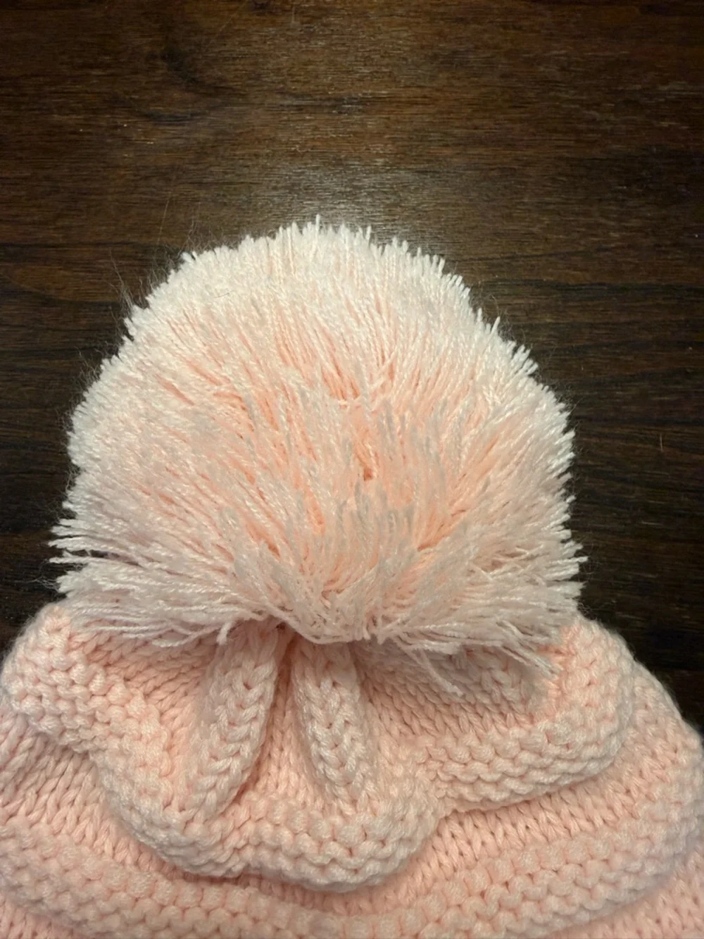 C.C Women's Exclusive Knitted Pink Cable Knit Knitted Hat Beanie with LG Pom Pom